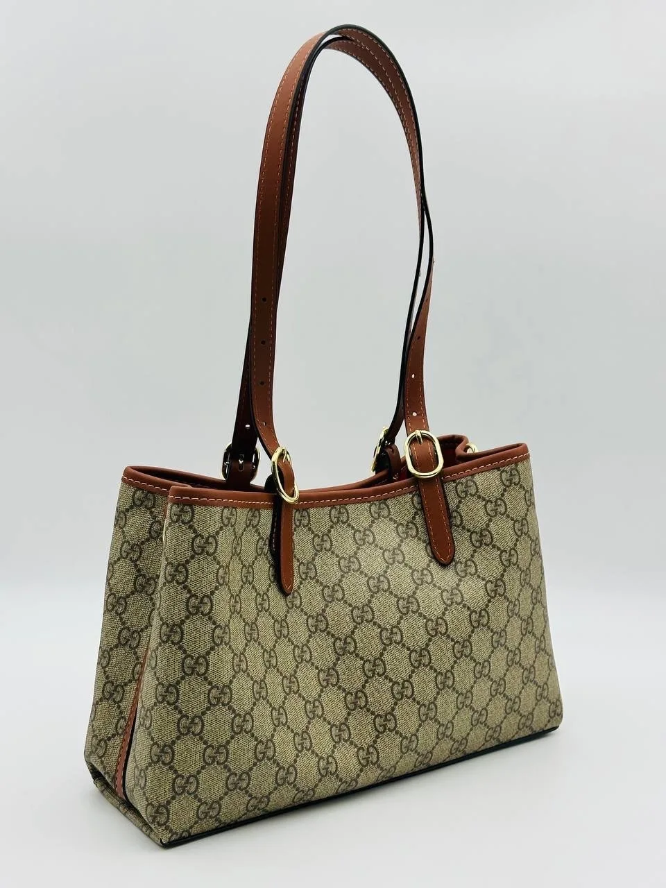 Gucci Сумка выполнена из натуральной канве и кожи — фото 8