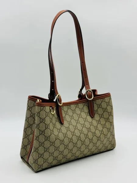 Gucci Сумка выполнена из натуральной канве и кожи — фото 19