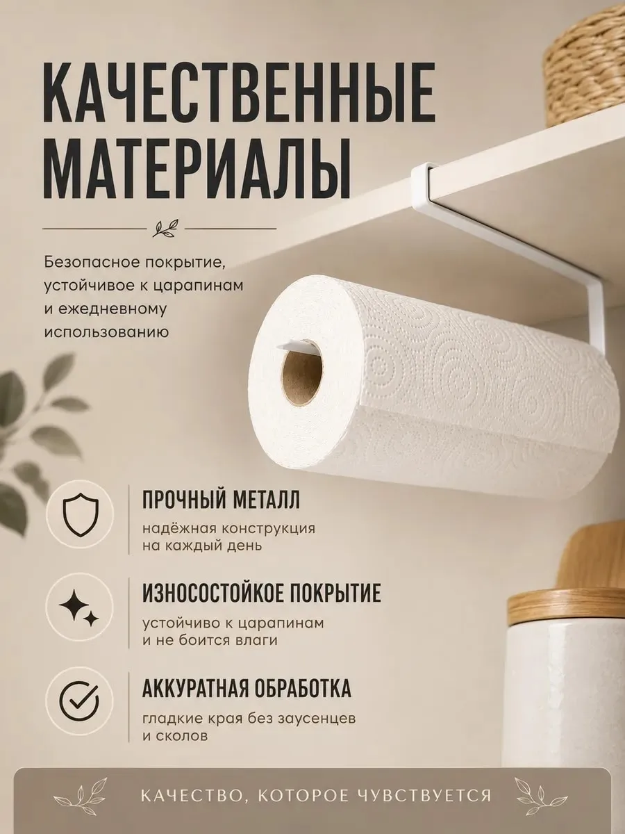 Держатель для бумажных полотенец белый — фото 3
