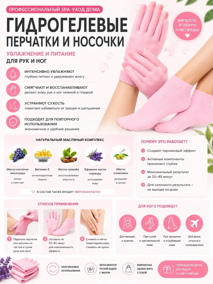Спа-набор для рук и ног с витамином Е и маслом жожоба — фото 4