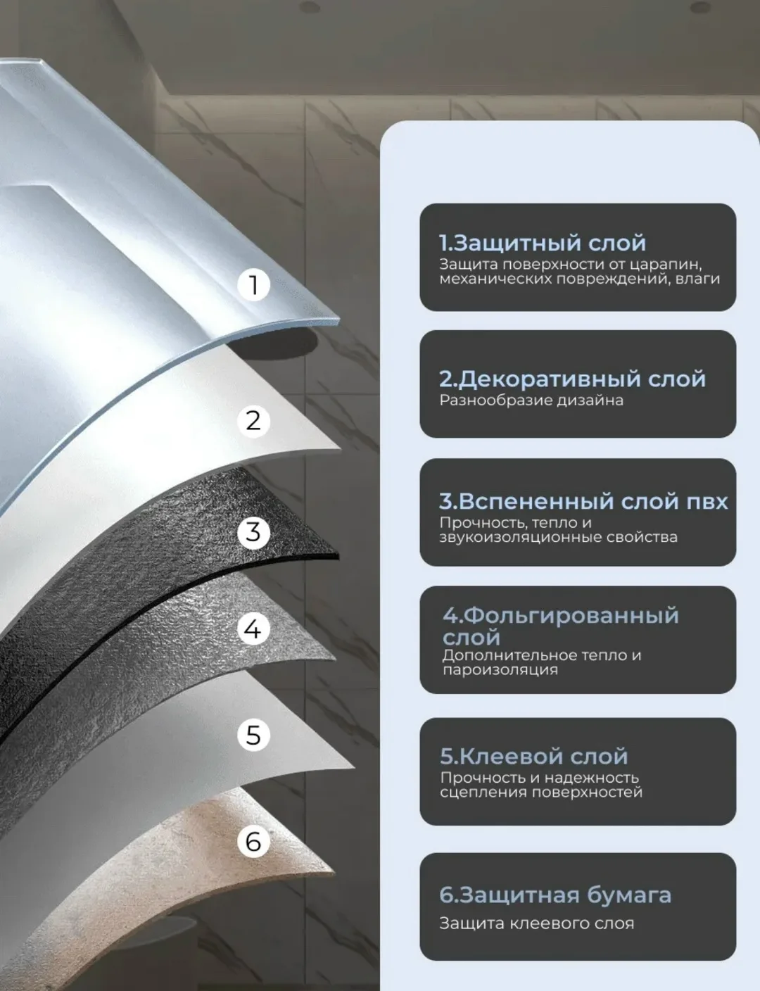 Панели самоклеящиеся влагостойкие для стен — фото 4