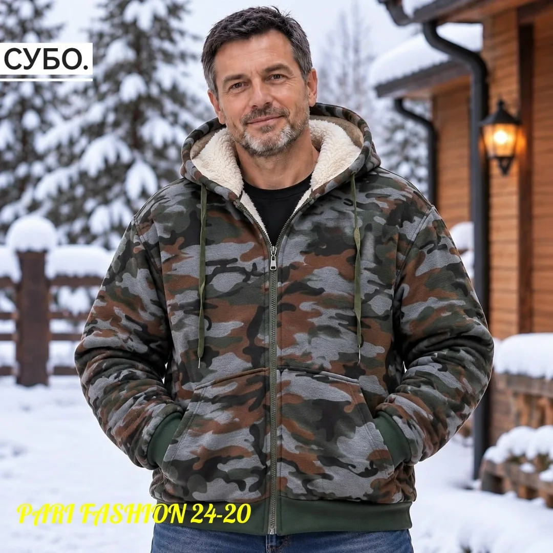 Утеплённая флисовая Толстовка С мехом прямо зима — фото 2
