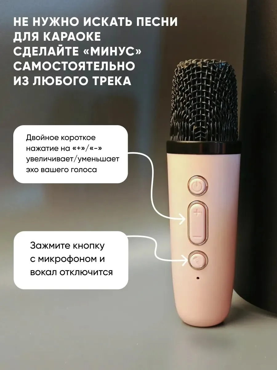 Игрушка Детская колонка караоке с двумя микрофонами, лён — фото 15