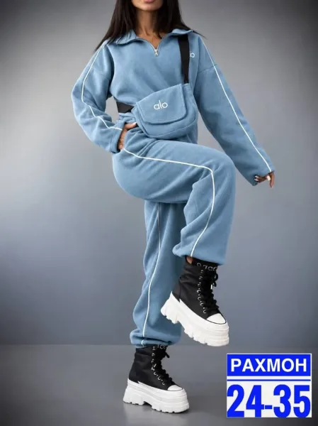 Тёплый, мягкий и очень уютный костюм отличный вариант для прохладной осени и зимы мягкий флис — фото 2