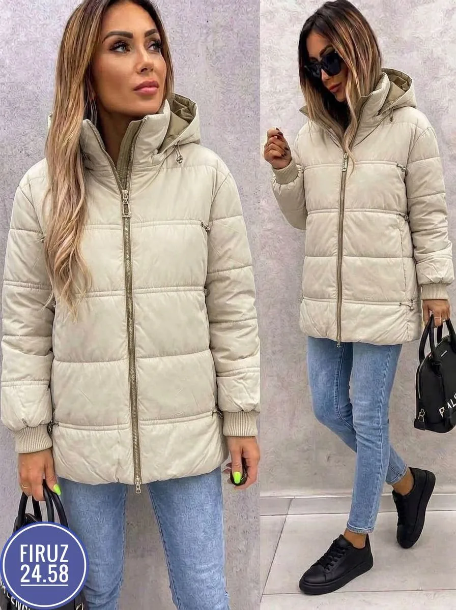 Куртка съемный капюшон на замке — фото 5