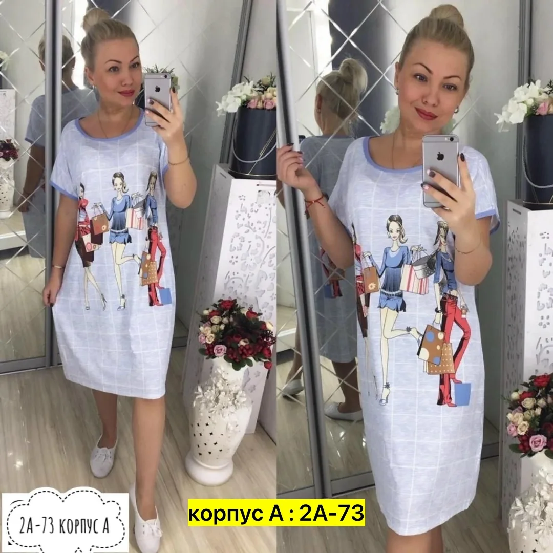 Платье Туника, хлопок — фото 7