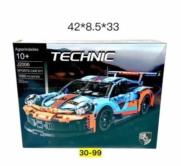 Конструктор-техник Porsche 911 RSR, 1680 деталей спортивный автомобиль Porsch — фото 12