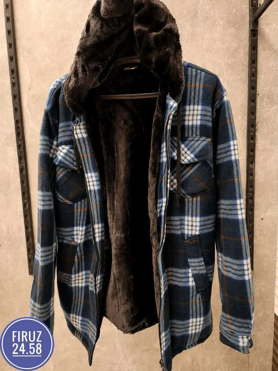Рубашка из фланели с мягким мехом внутри — уютная фланель + мягкий мех внутри — фото 4