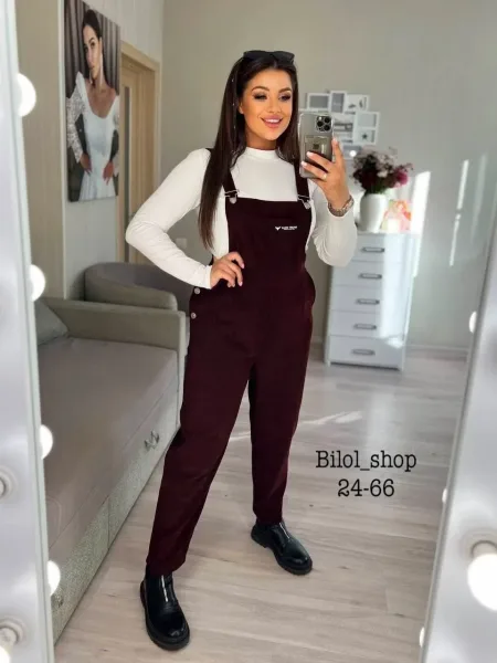 Комбинезон из вельвета Зелёный — фото 6