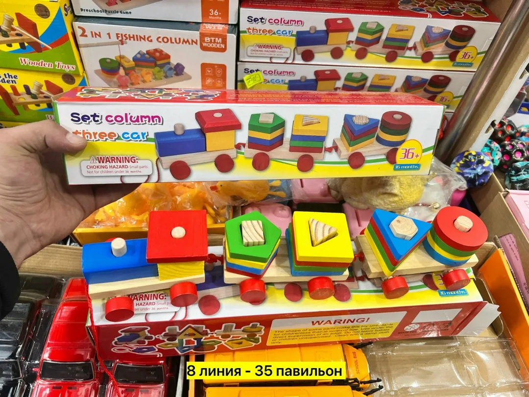 Деревянная игрушка в виде паровозика — фото 2