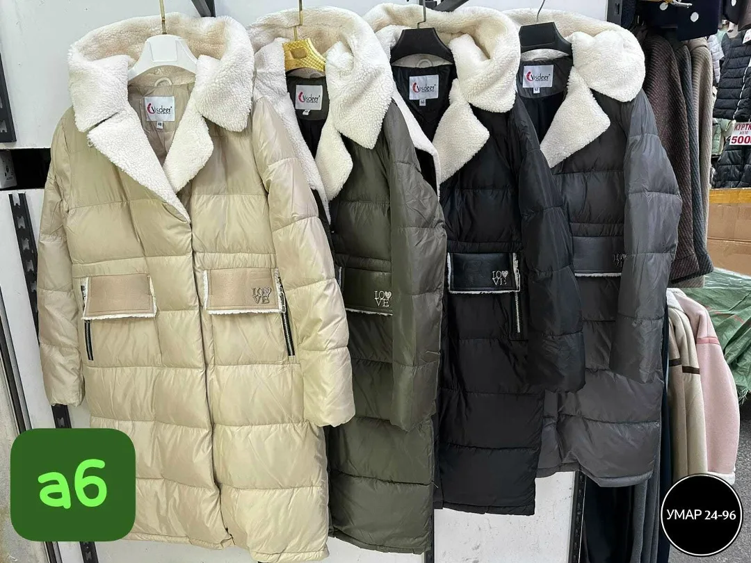 Куртка зимняя синтепон с барашком натуральный синяя — фото 8
