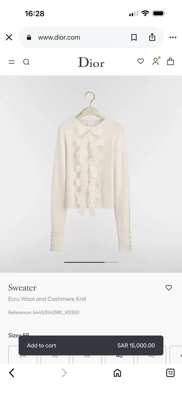 Блузка женские Dior Oblique Dior — джемпер из шерсти и кашемира, шёлк — фото 3