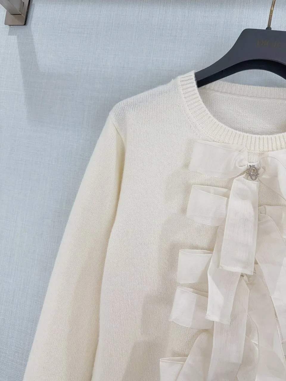 Блузка женские Dior Oblique Dior — джемпер из шерсти и кашемира, шёлк — фото 5