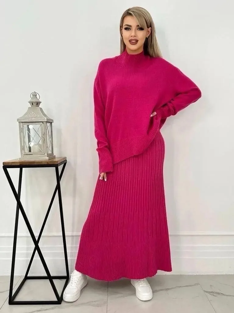 Костюм трикотажный с юбкой трапеция, 40 шерсть 60 акрил — фото 3