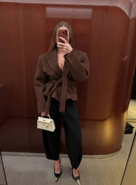 Жакет-пальто из кашемира Серый — фото 1