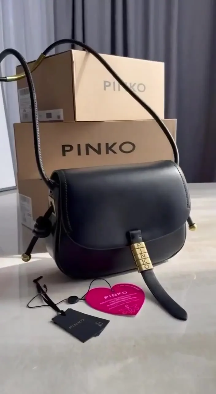 Сумка PINKO из натуральной кожи Розовый — видео