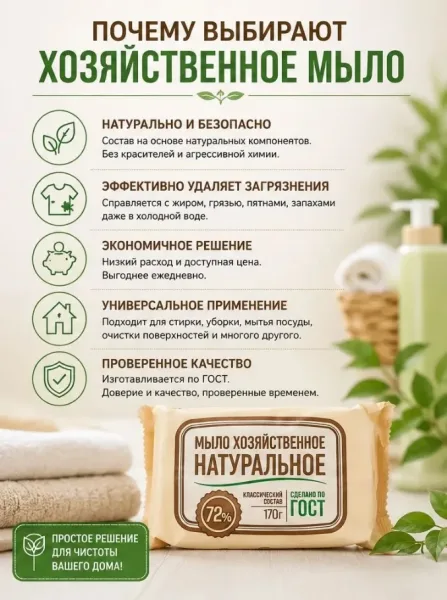 Подходит для стирки белья, мытья посуды и уборки дома — фото 1