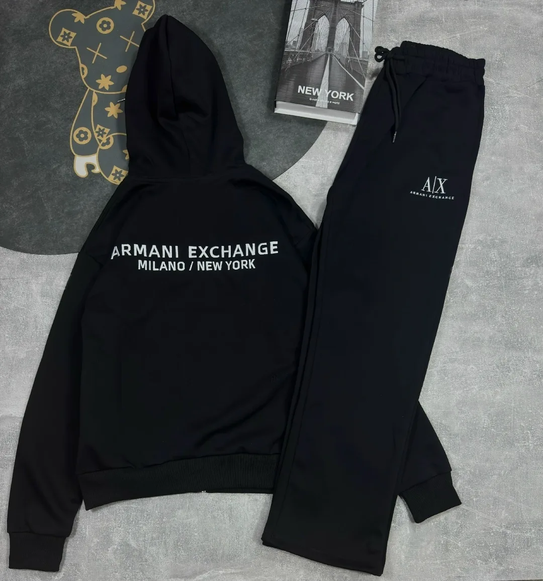 Костюм двойка из хлопка с вышивкой логотипа ARMANI — фото 17