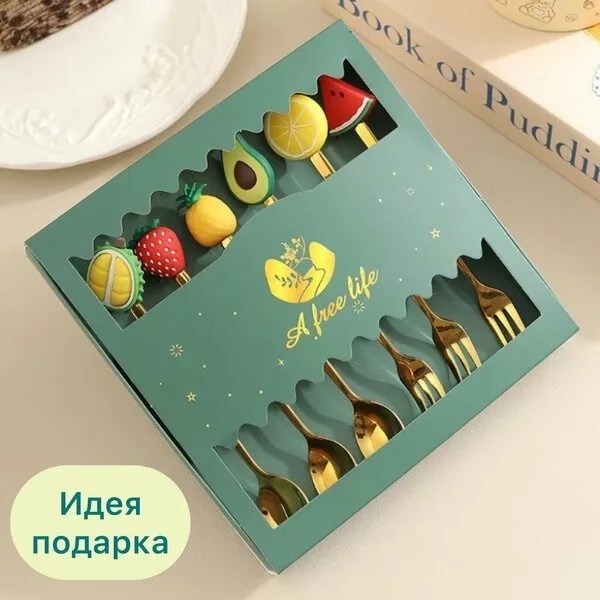 Подарочный набор Вилка и ложка десертная — фото 7
