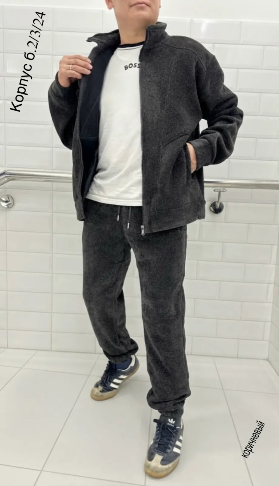 Мужской бархатный костюм с подкладкой из флиса — фото 6