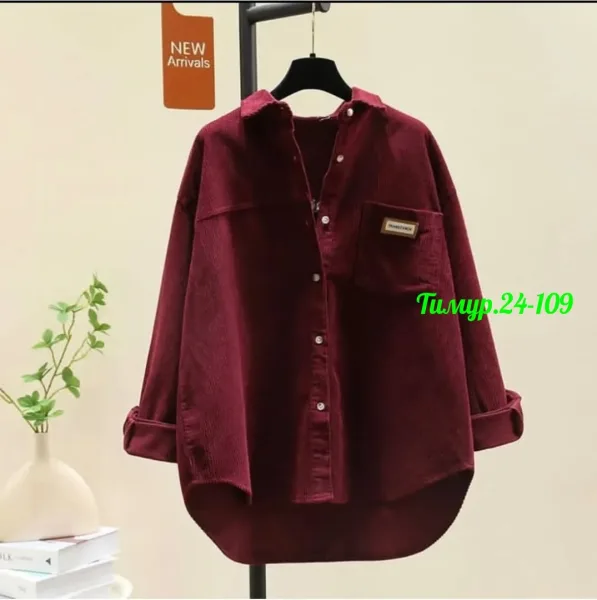 Рубашка из микро вельвета — фото 1