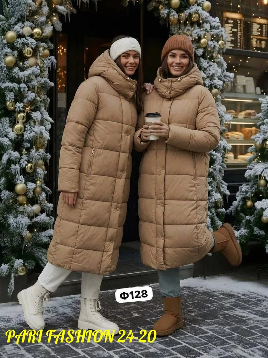 Удлинённая женская куртка из фабричного материала — фото 3