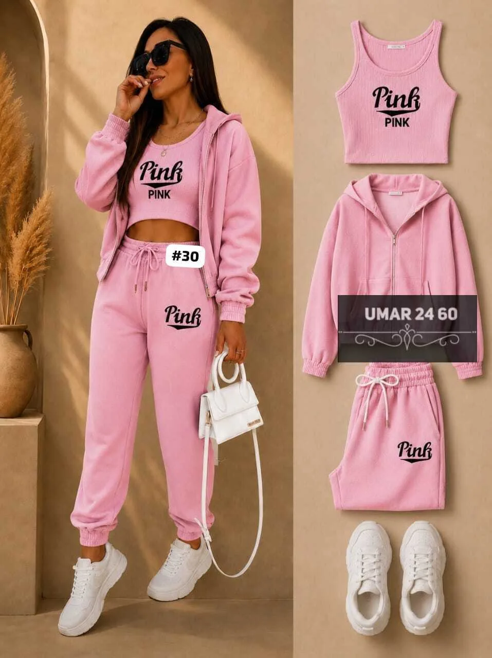 Костюм спортивный женский из флиса и майки лапша — фото 2