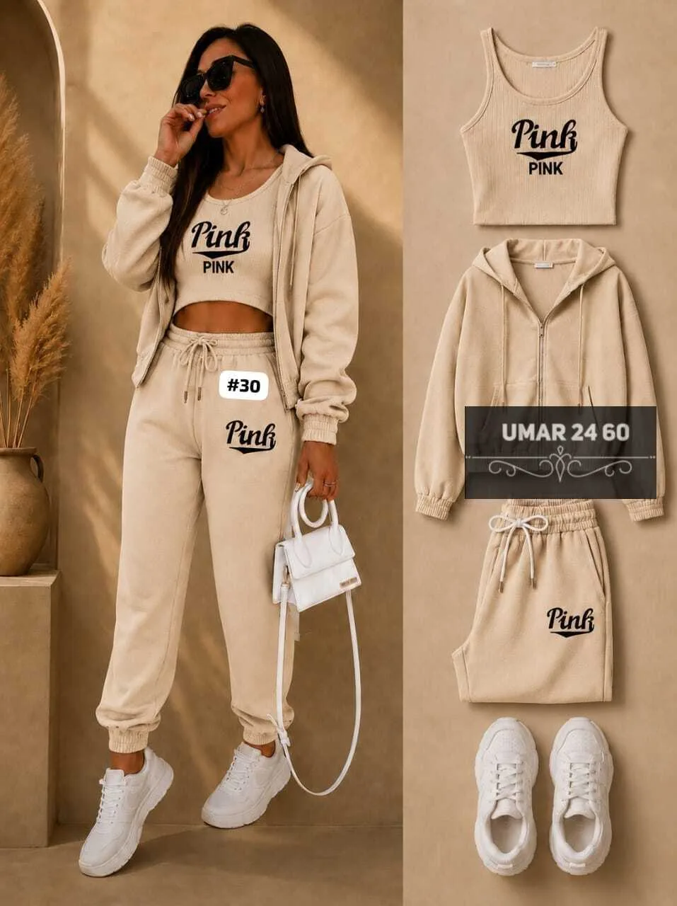 Костюм спортивный женский из флиса и майки лапша — фото 3