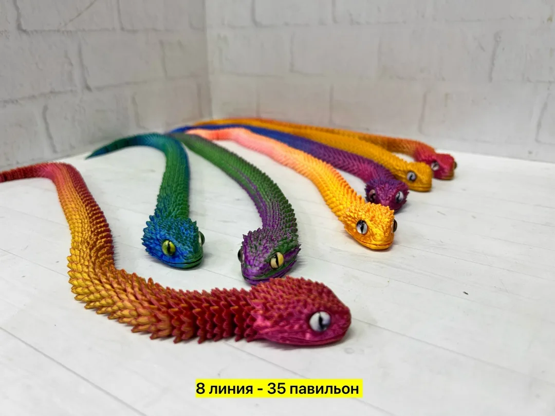 3D игрушка змея из пластика — фото 3