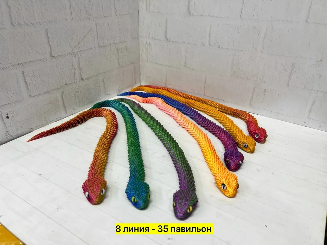 3D игрушка змея из пластика — фото 4