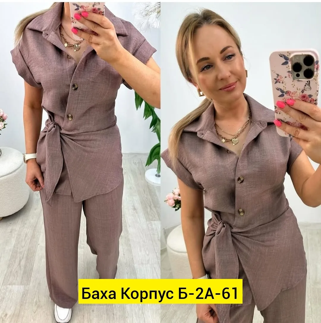 Костюм двойка из ткани лен (санита) — фото 6