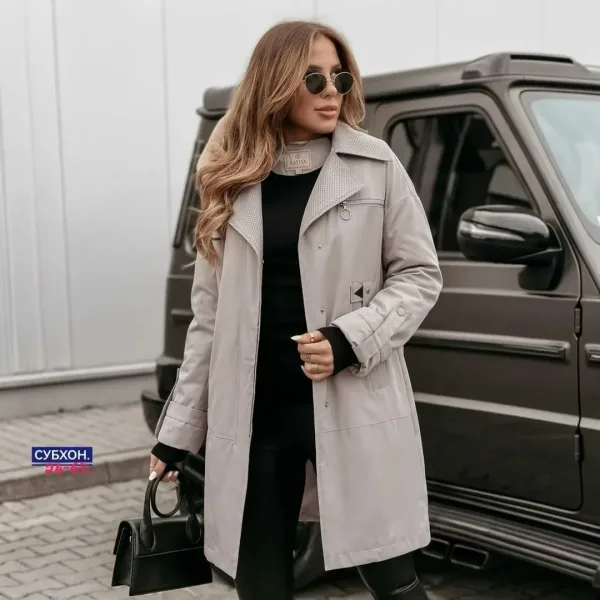 Ветровка из плащевки с подкладкой и ремнём в комплекте — фото 9
