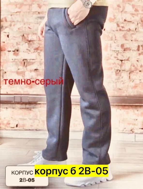 Теплые мужские брюки из флиса с начесом, подходят для повседневной — фото 1