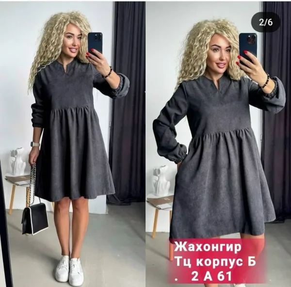Платье вельвет — фото 26
