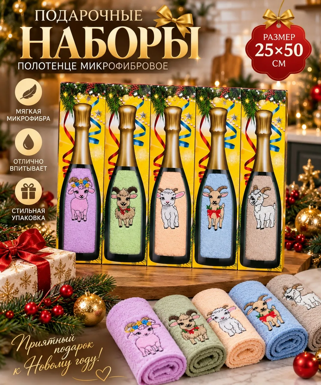 Подарочный набор из полотенца из мягкой микрофибры — фото 2