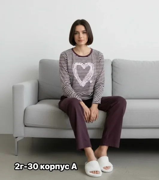 Теплая пижама из качественного хлопка — фото 12