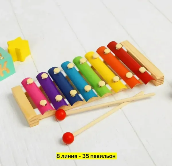 Игрушка из дерева, металлофон — фото 3