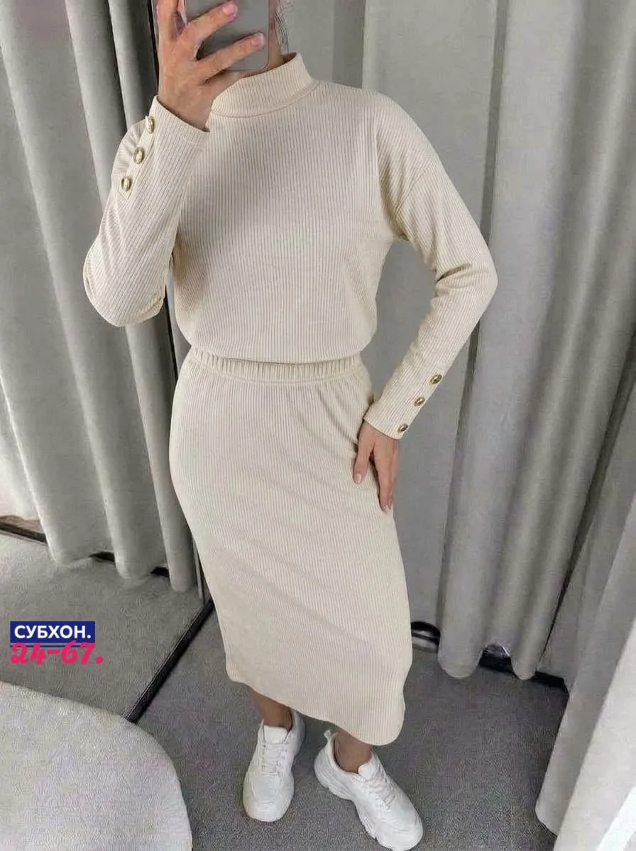 Костюм двойка из материала лапша — фото 4