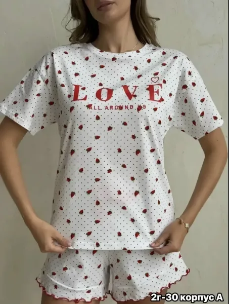 Пижама шорты из хлопка — фото 10