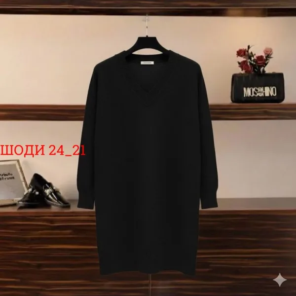 Платье из вязаного кашемира с яркими расцветками — фото 6