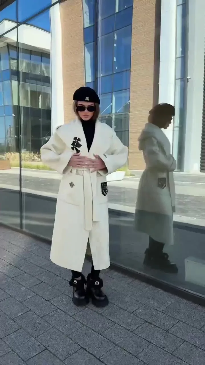 Пальто Chrome Hearts с капюшоном, шерсть кашемир акрил — видео