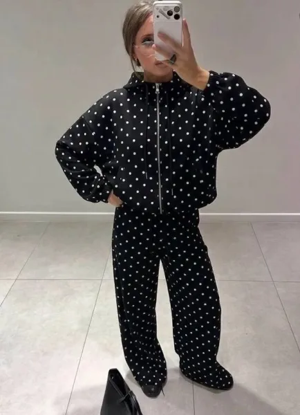 Костюм Горох в актуальной эстетике minimal cozy Коричневый — фото 9