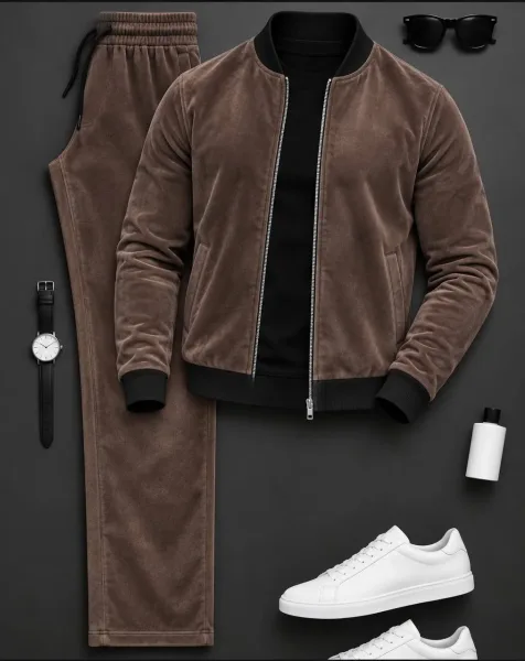 Костюм двойка мужской из замши — фото 4