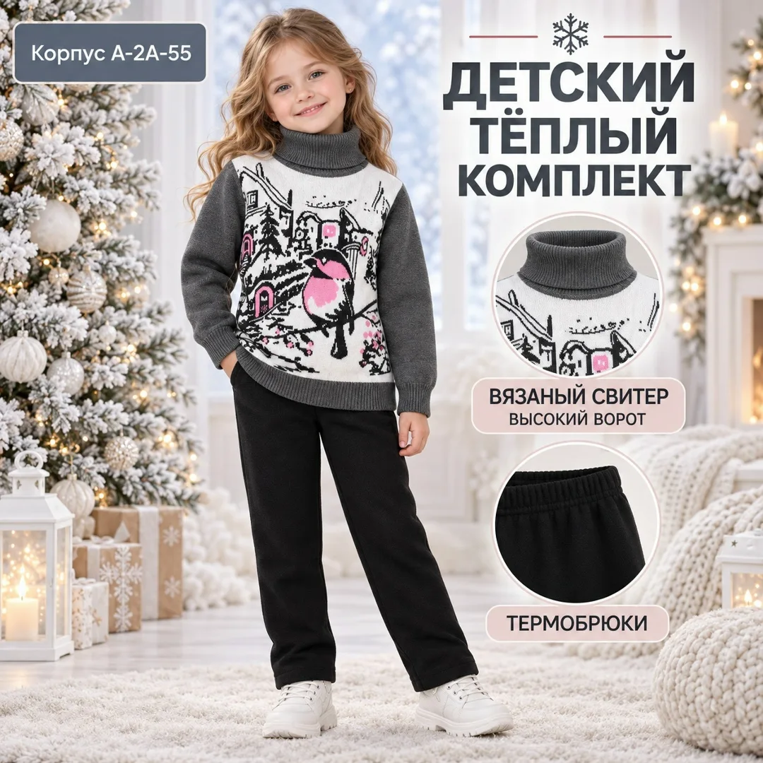 Костюм из флиса с начесом, подходит для детей — фото 2