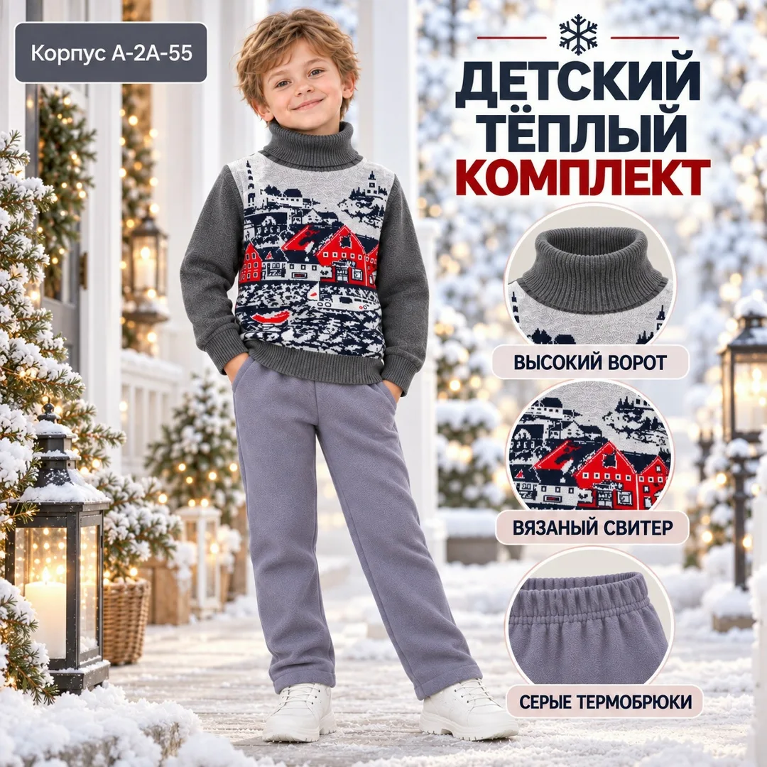 Костюм из флиса с начесом, подходит для детей — фото 3