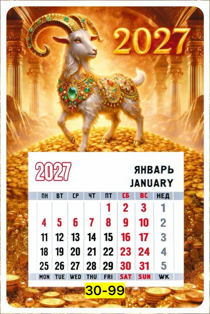 Магнитный новогодний календарь 2027 — фото 4
