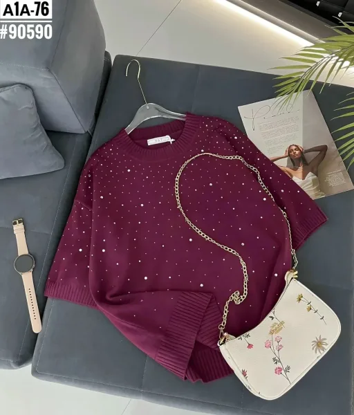 Джемпер с камушками — фото 2