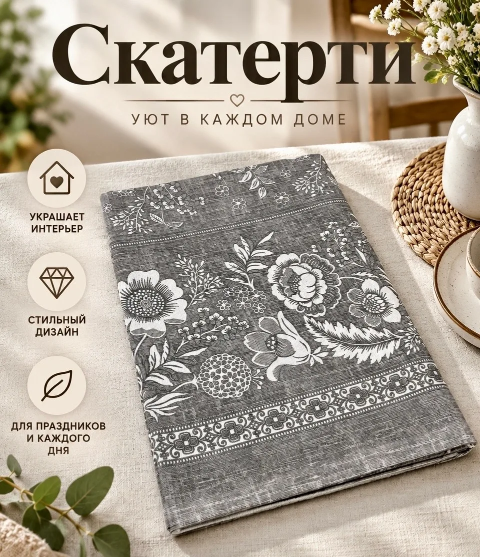 Скатерть лон, хлопок — фото 11