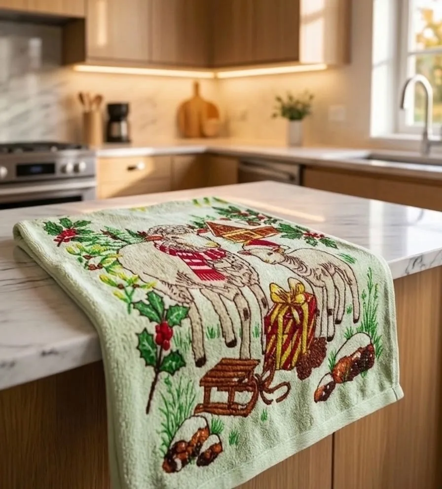 Махровые полотенца 34/72 с рисунком барашка — фото 2