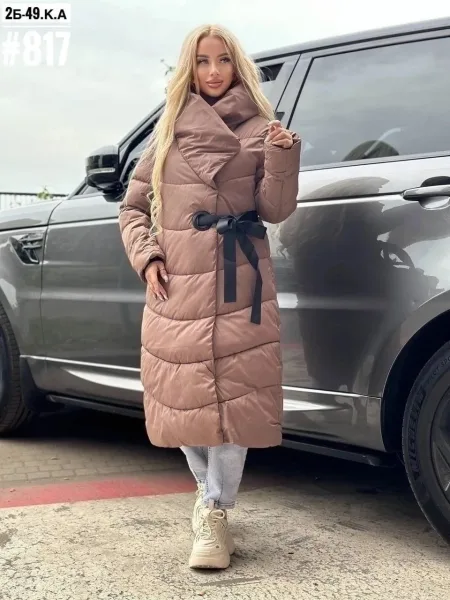 Зимняя куртка из полиэстера с утеплителем холлофайбер — фото 4